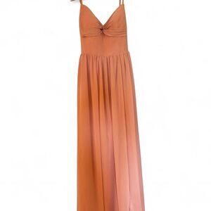 Azazie Zeya Sunset A4 Pleated Pinkish Orange Bridesmaid Dress